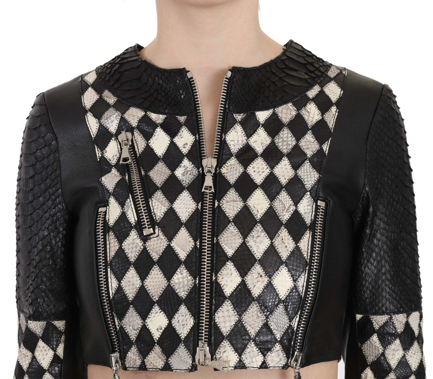 John Richmond Chic biker-inspireret cropped læderjakke