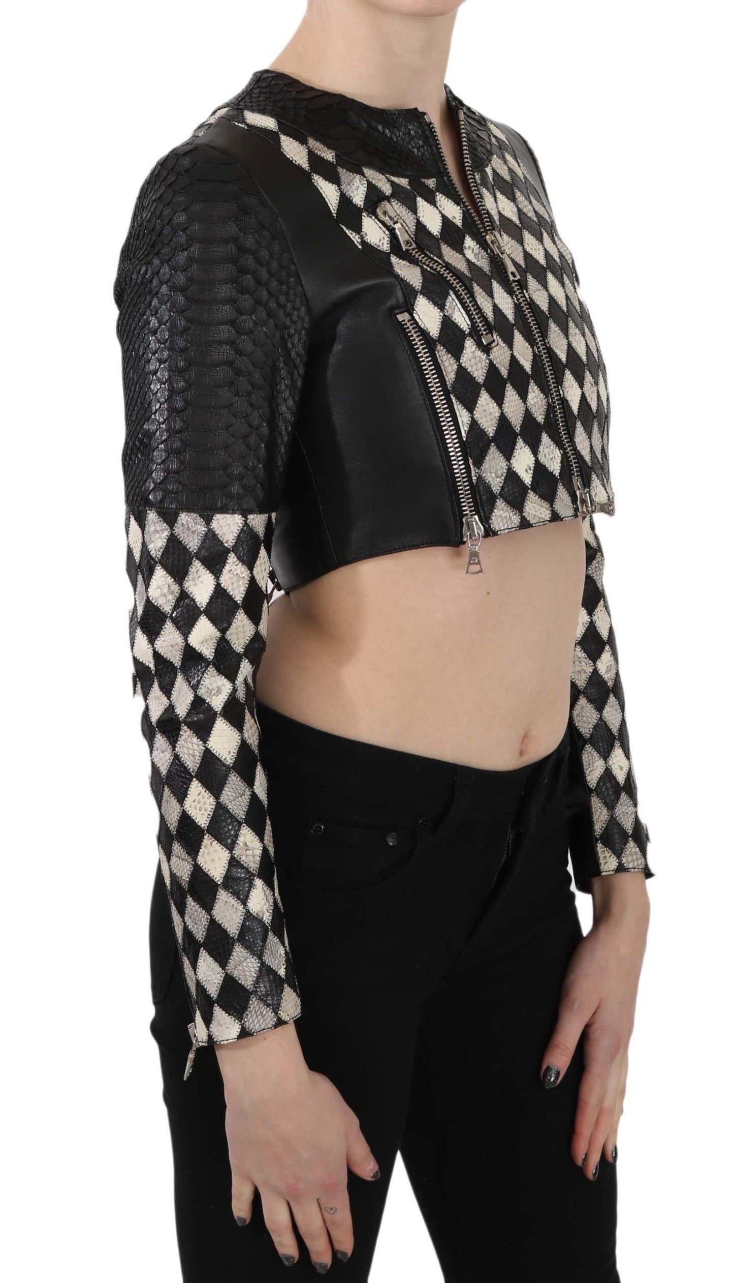 John Richmond Chic biker-inspireret cropped læderjakke