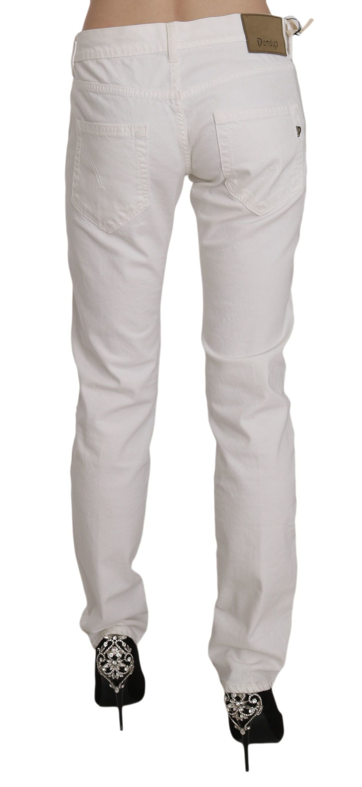 Dondup Chic White Skinny Cotton Blend Bukser