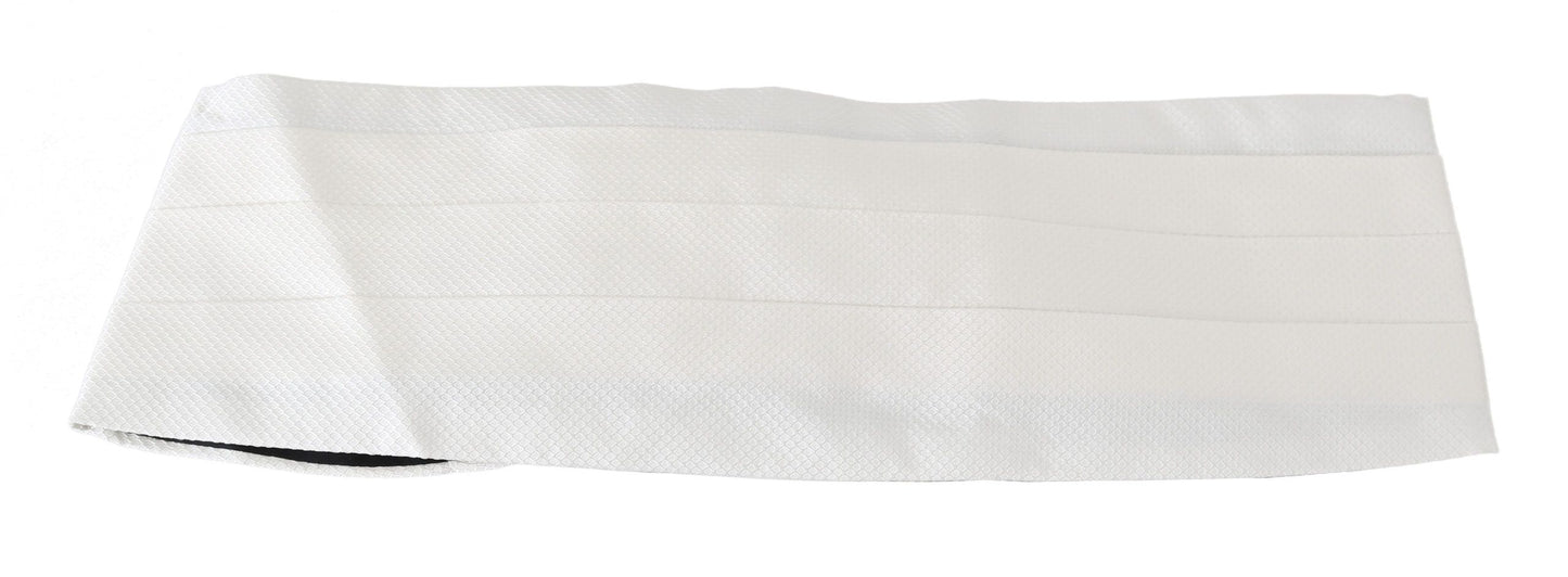 Dolce &amp; Gabbana Elegant White Silk Cummerbund