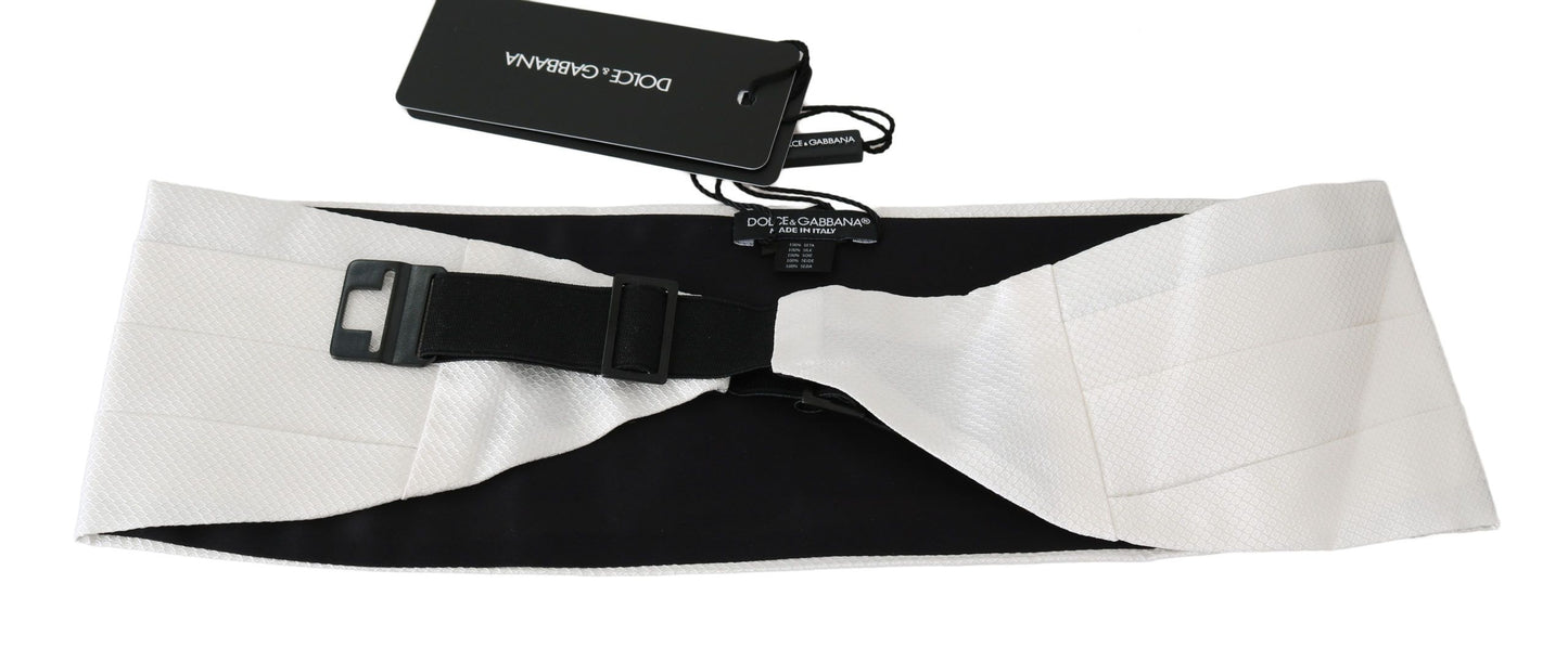 Dolce &amp; Gabbana Elegant White Silk Cummerbund