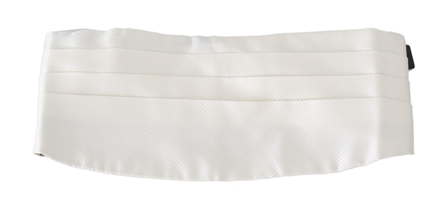 Dolce &amp; Gabbana Elegant silkehvid mønstret Cummerbund