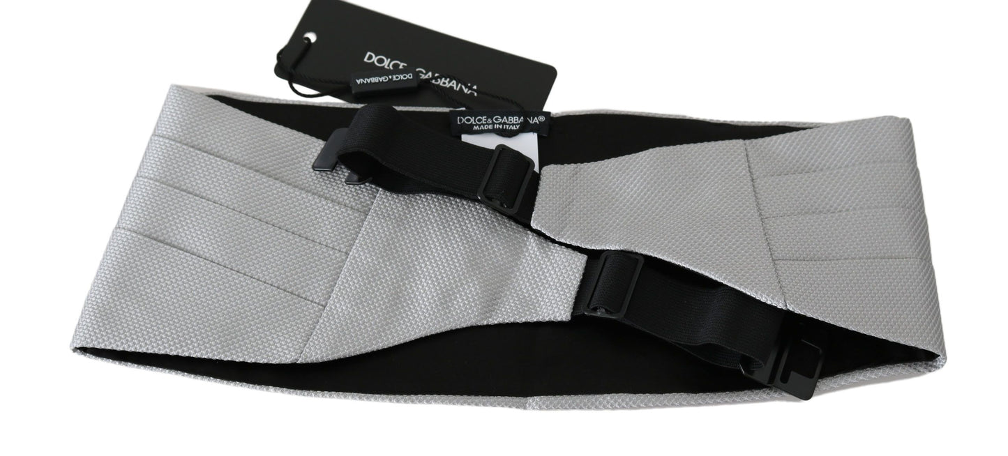 Dolce &amp; Gabbana Elegant Silk Grey Cummerbund