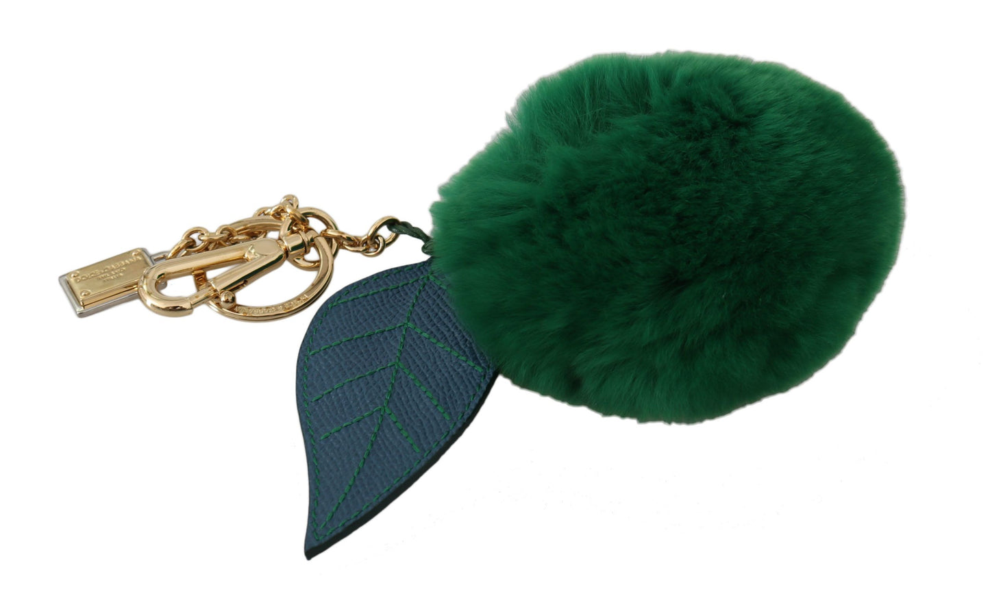 Dolce &amp; Gabbana Elegant Tricolor Fur Ball Nøglering