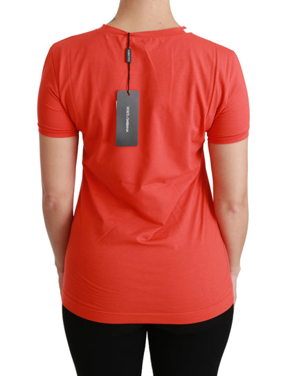 Dolce &amp; Gabbana Elegant Rød Crewneck Kortærmet T-shirt
