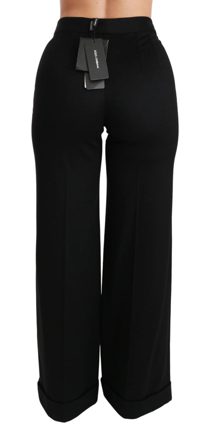 Dolce &amp; Gabbana Elegante Højtaljede Flared Cashmere Bukser