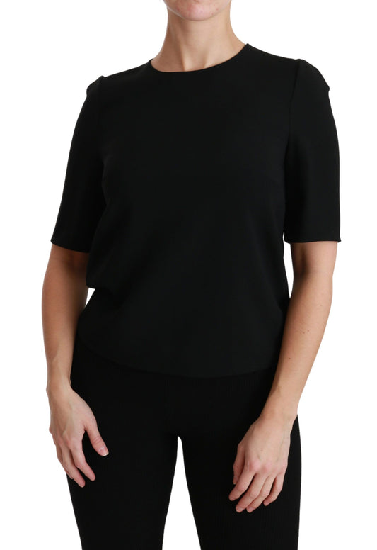 Dolce &amp; Gabbana Elegant Black Stretch Bluse Top