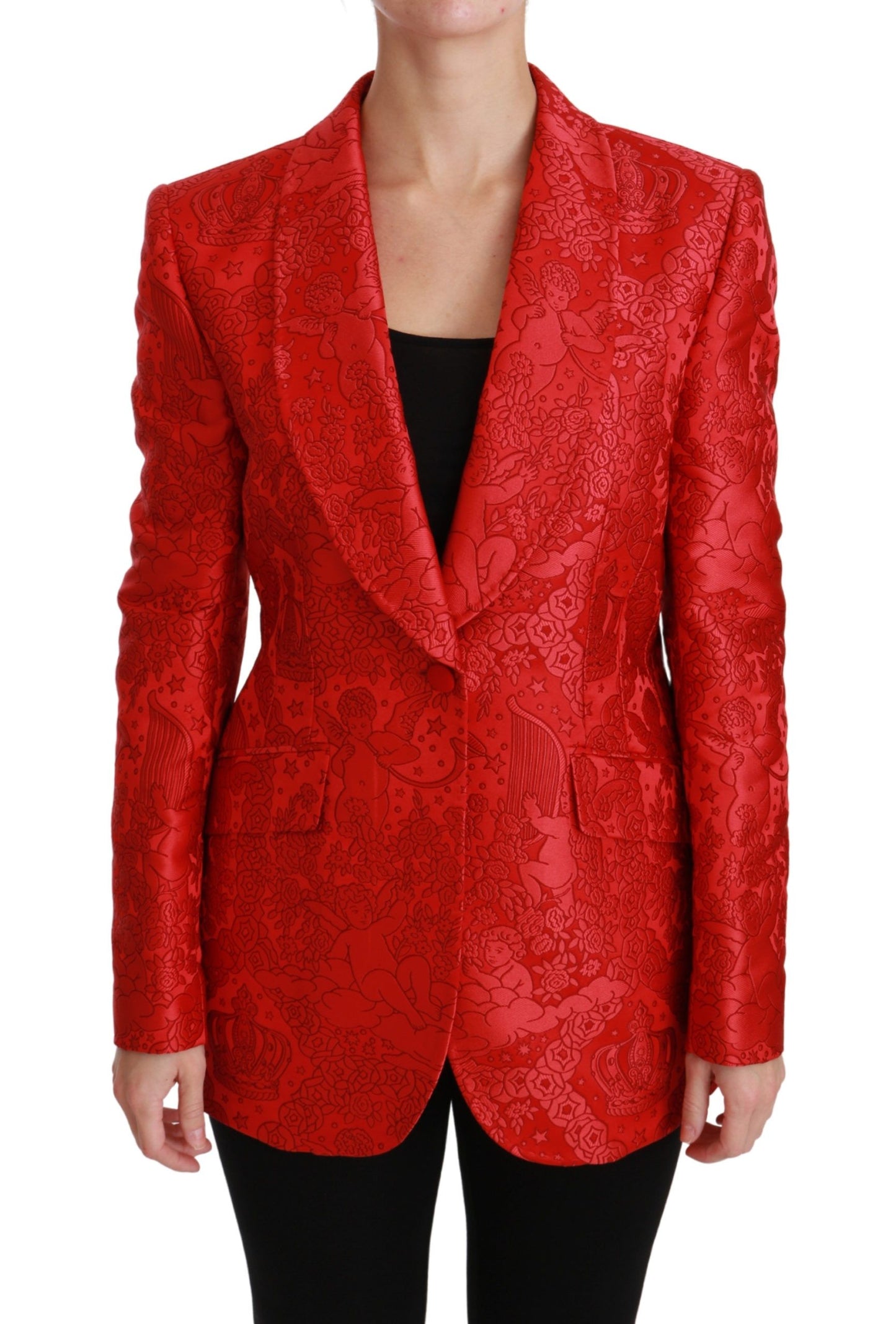 Dolce &amp; Gabbana Blazer i rødt blomsterengelmønster