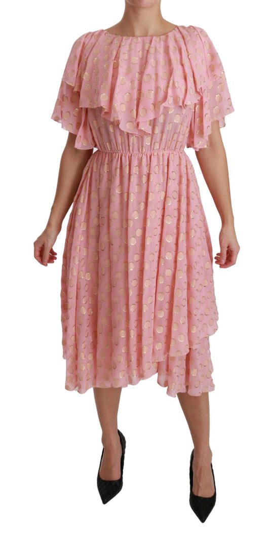Dolce &amp; Gabbana Elegant Plisseret Midi A-Line Kjole