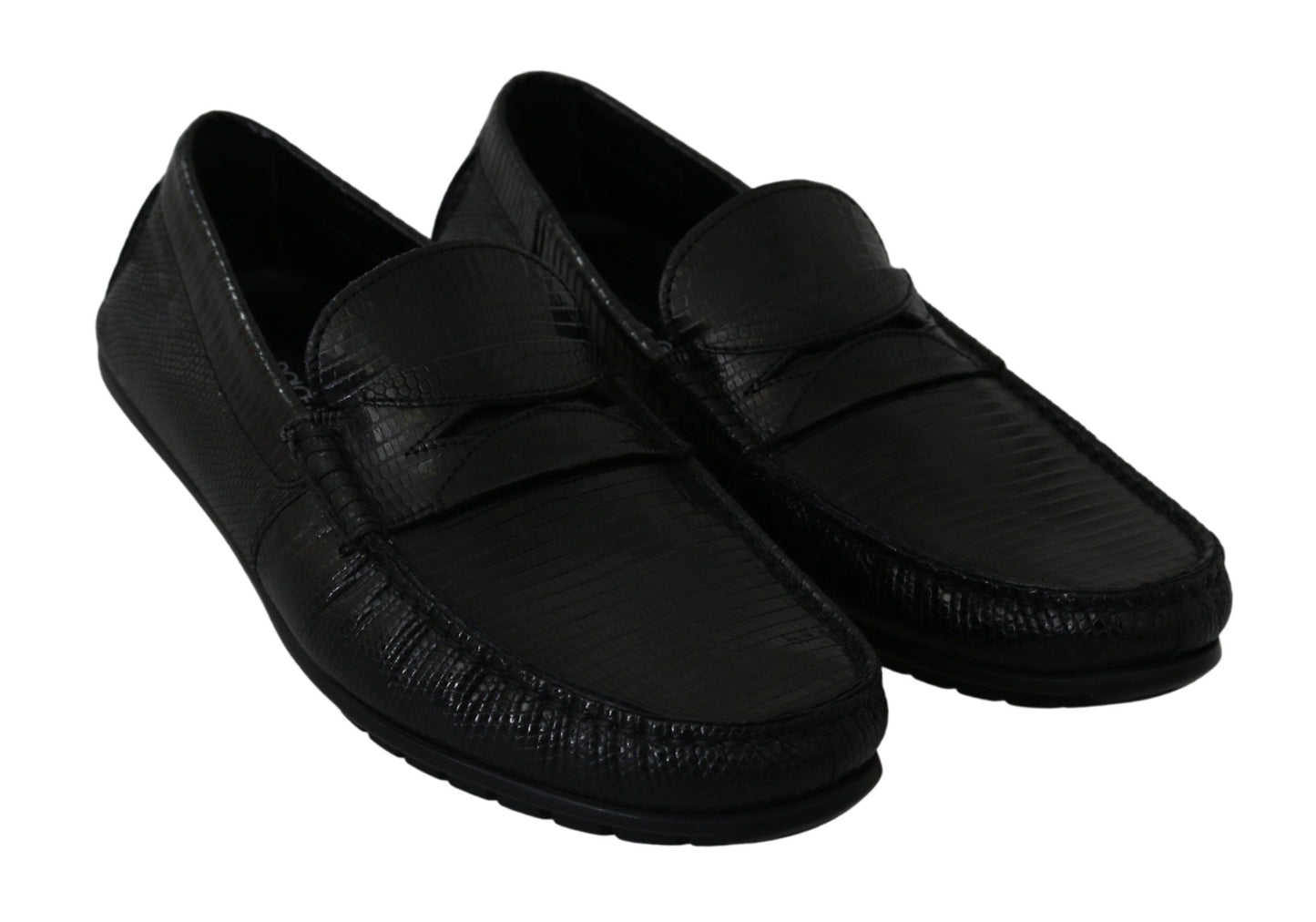 Dolce &amp; Gabbana Udsøgte Black Lizard Læder Loafers