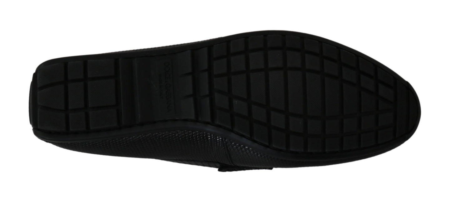 Dolce &amp; Gabbana Udsøgte Black Lizard Læder Loafers