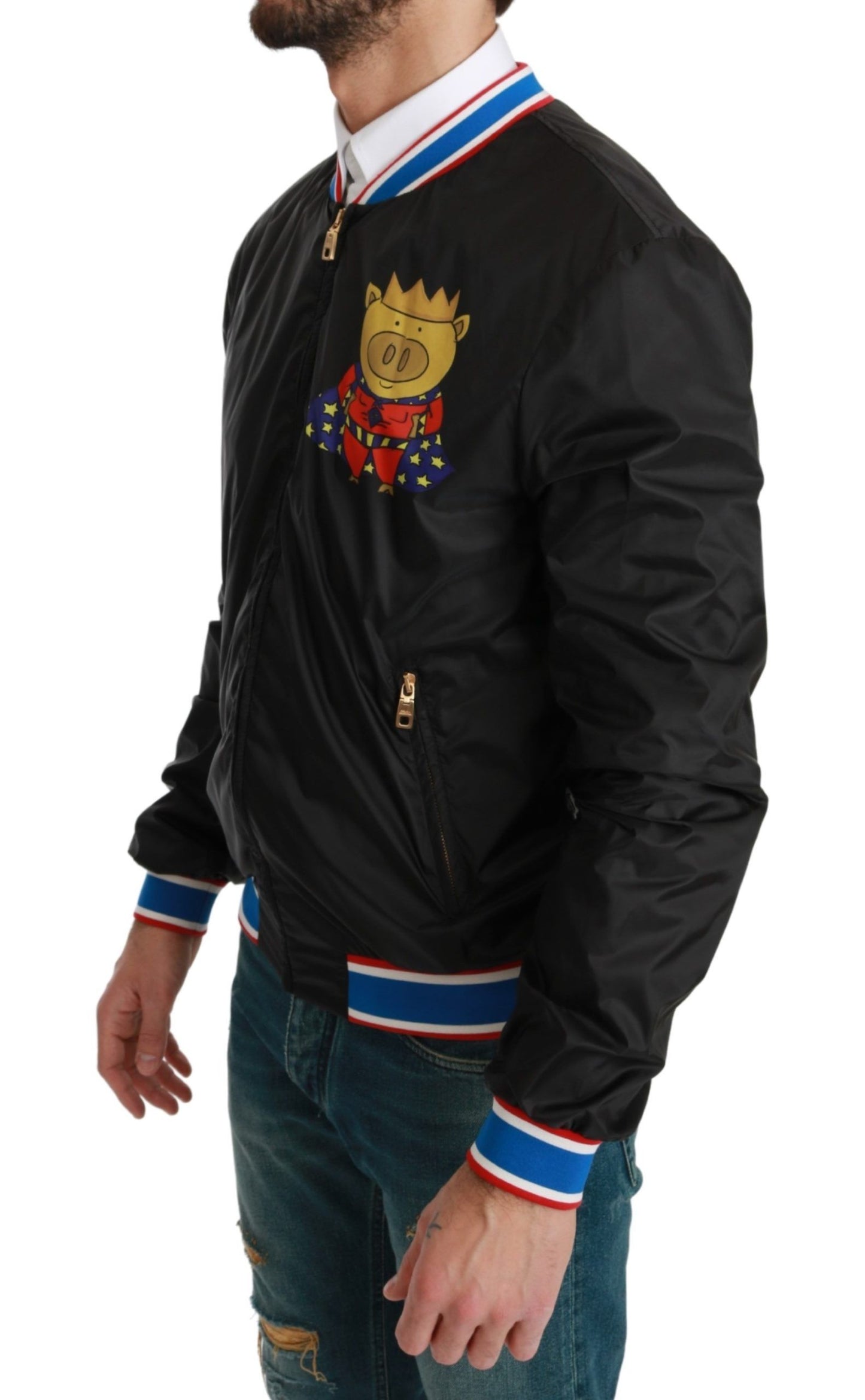 Dolce &amp; Gabbana Elegant Multicolor Motive Bomber Jacket