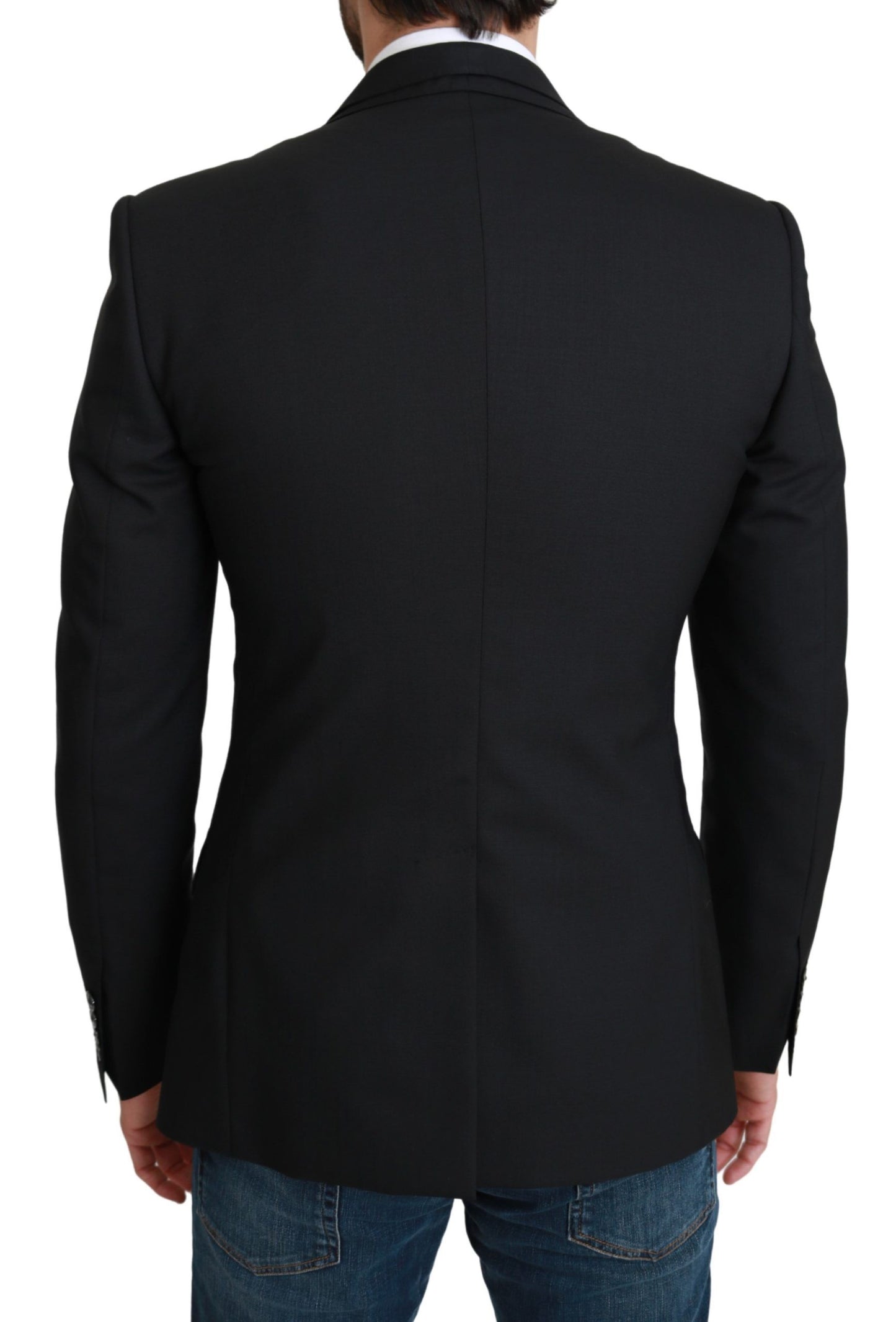 Dolce &amp; Gabbana Elegant Black Virgin Wool Formel Blazer