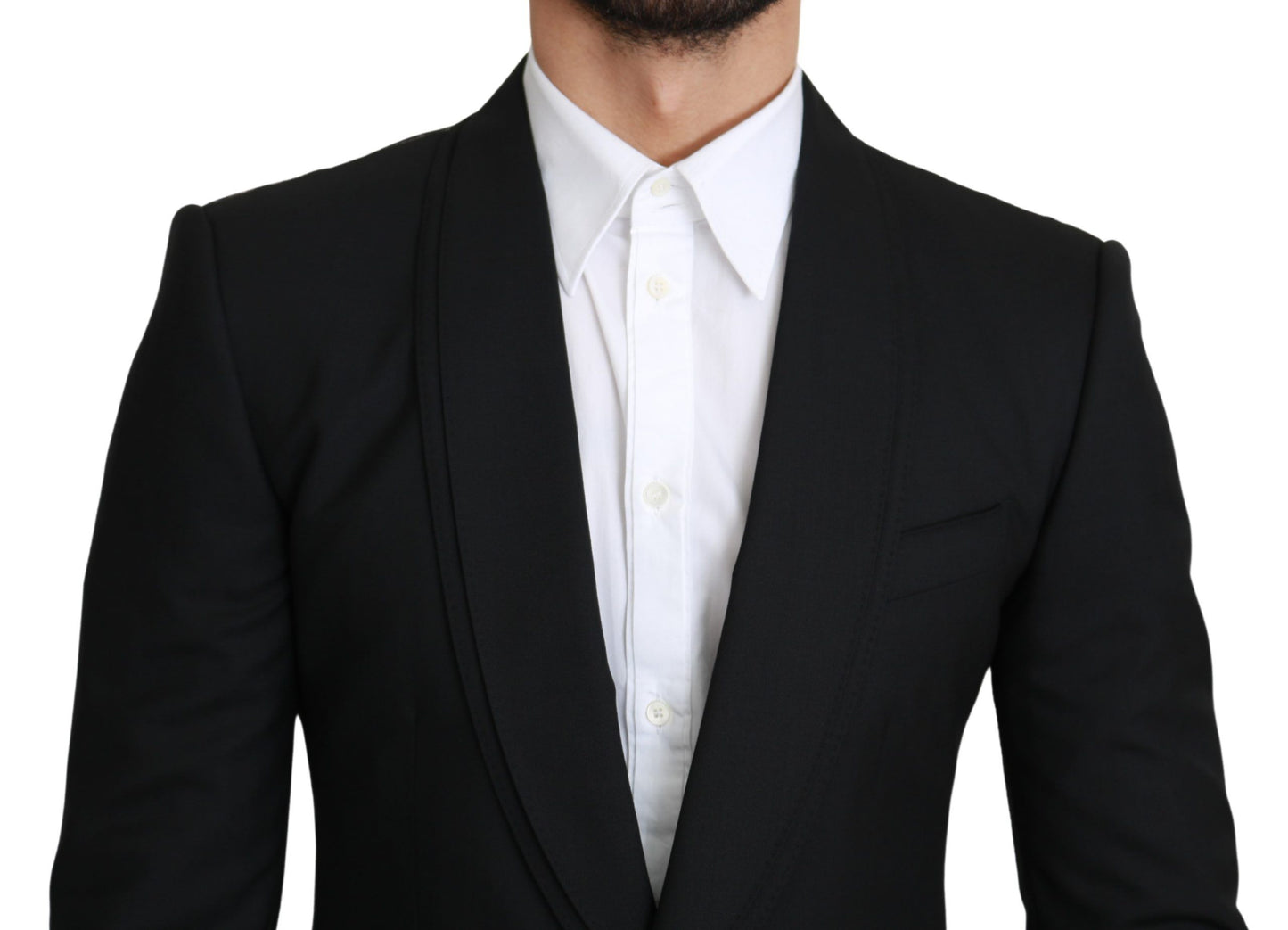 Dolce &amp; Gabbana Elegant Black Virgin Wool Formel Blazer