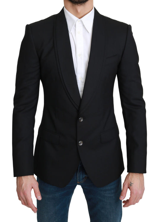 Dolce &amp; Gabbana Elegant Black Virgin Wool Formel Blazer