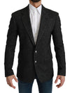 Dolce & Gabbana Elegant Grey Plaid Slim Fit Blazer