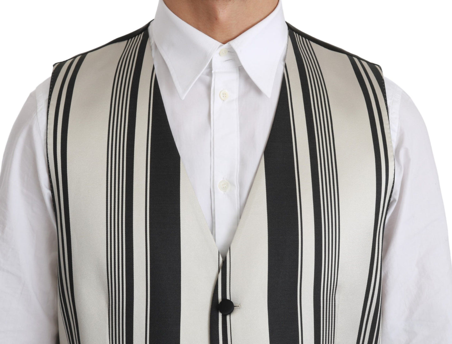 Dolce &amp; Gabbana Stripe Bomuld Silke Dress Vest