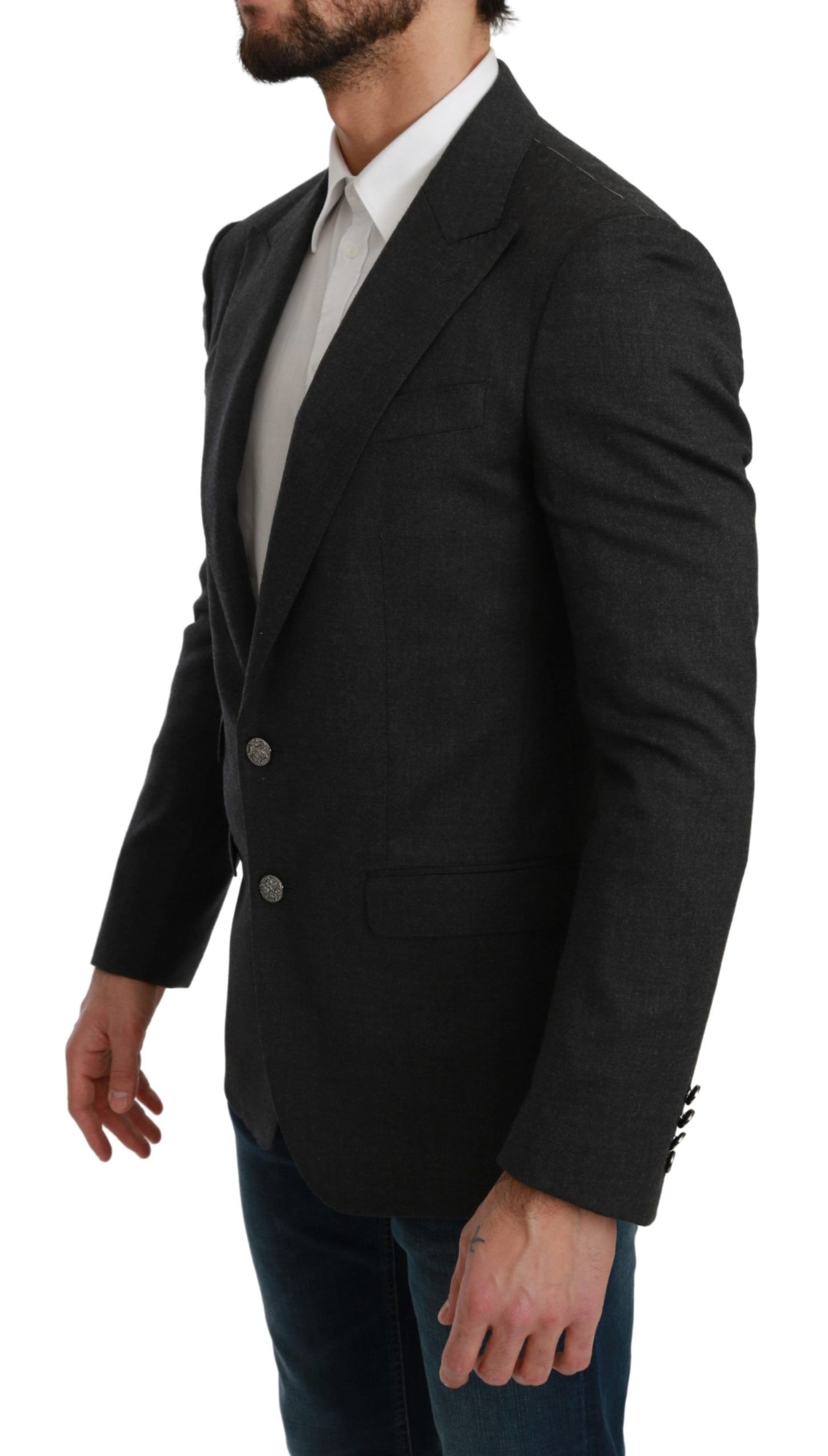 Dolce &amp; Gabbana Elegant Grey Slim Fit Formel Blazer