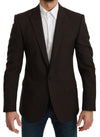 Dolce & Gabbana Elegant Brun Virgin Wool Martini Blazer