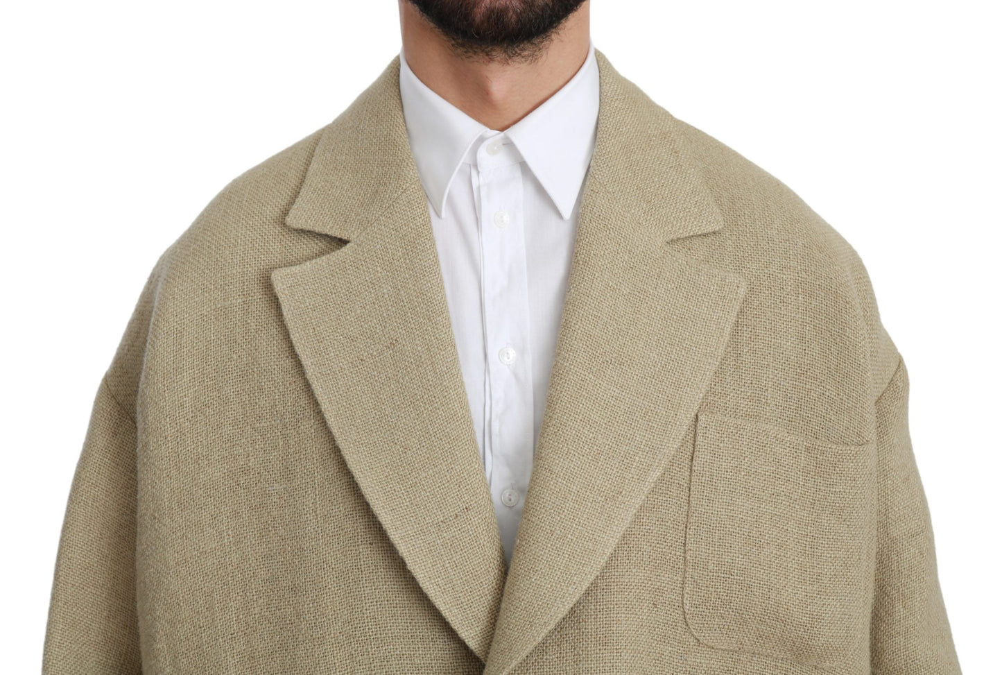 Dolce &amp; Gabbana Chic Beige Jute enkeltradet blazer