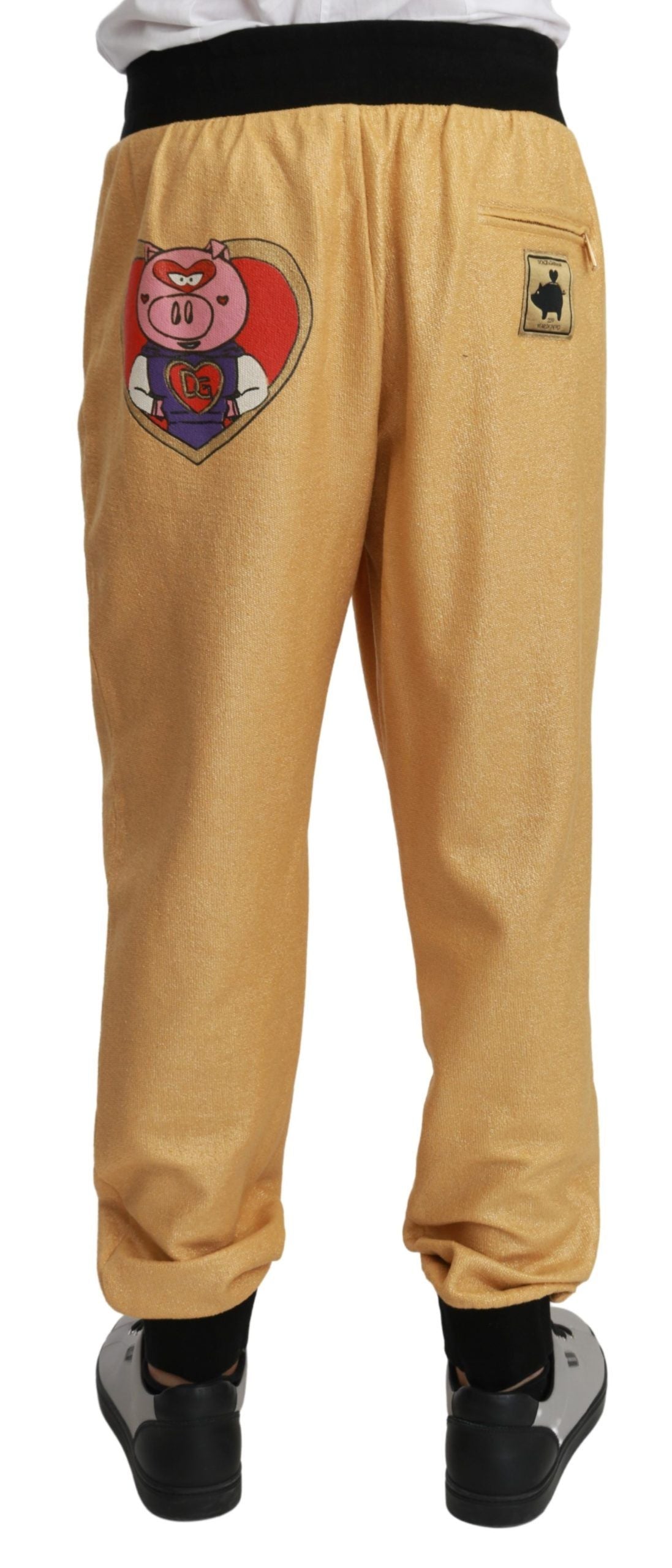 Dolce &amp; Gabbana Elegant Gold Motiv Sweatpants