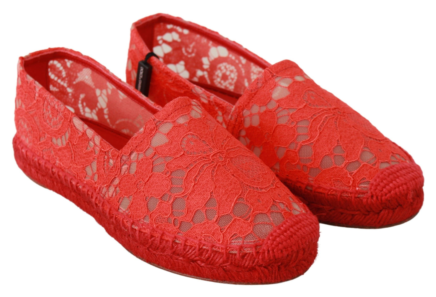 Dolce &amp; Gabbana Red Viscose Espadrilles Flade Sko