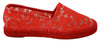 Dolce & Gabbana Red Viscose Espadrilles Flade Sko