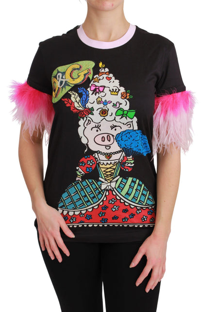 Dolce &amp; Gabbana Chic Crewneck T-shirt med motiv fra Grisens År
