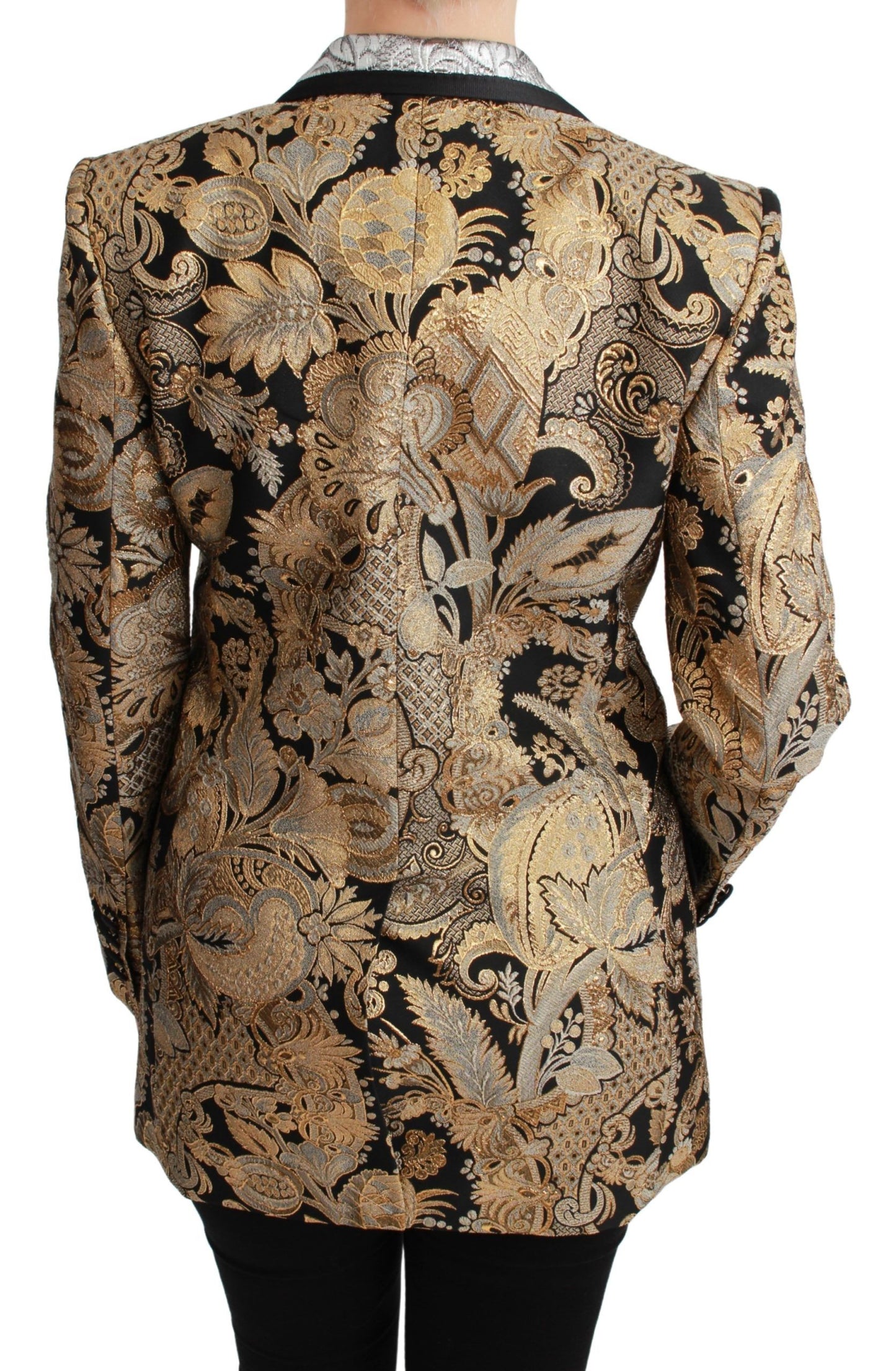 Dolce &amp; Gabbana Elegant Guld Floral Jacquard Blazer