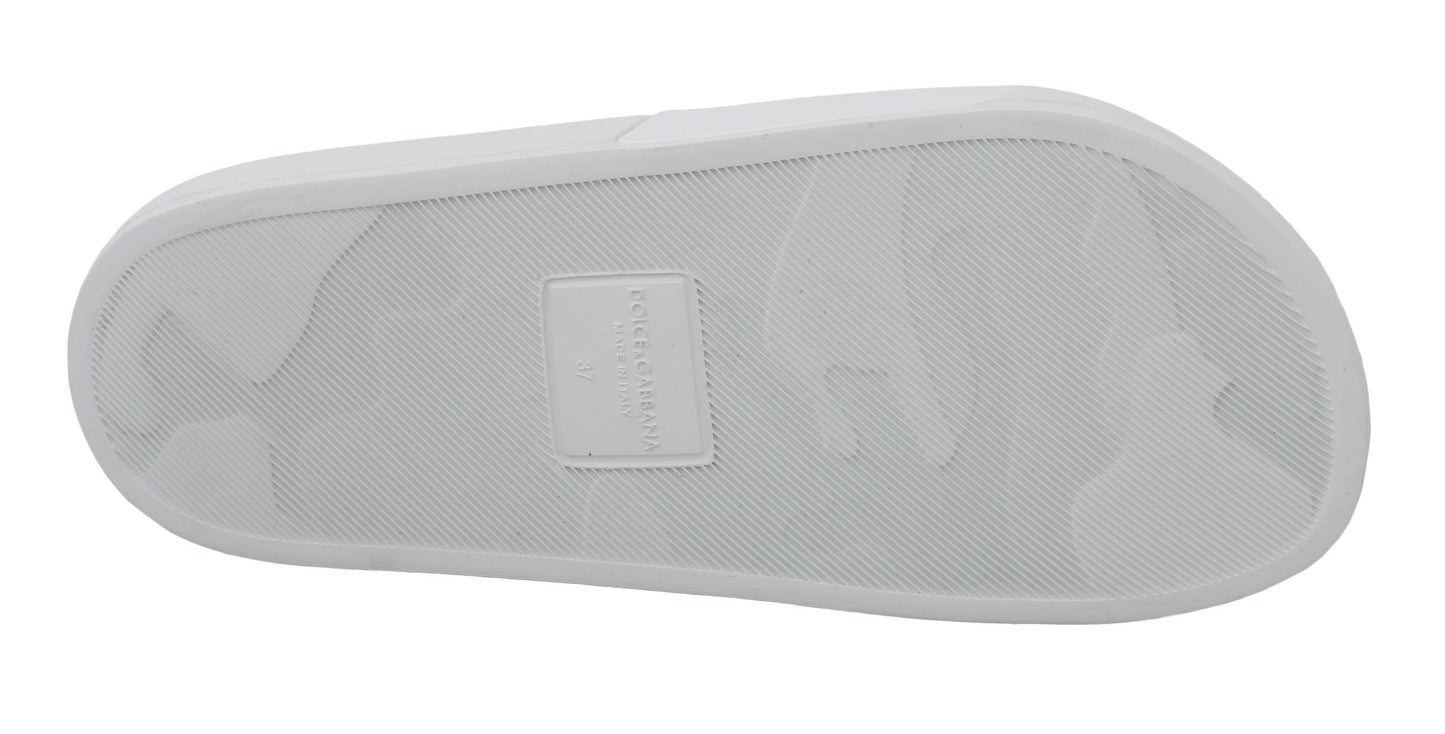 Dolce &amp; Gabbana Chic White Slide Sandaler - Luksus sommerfodtøj