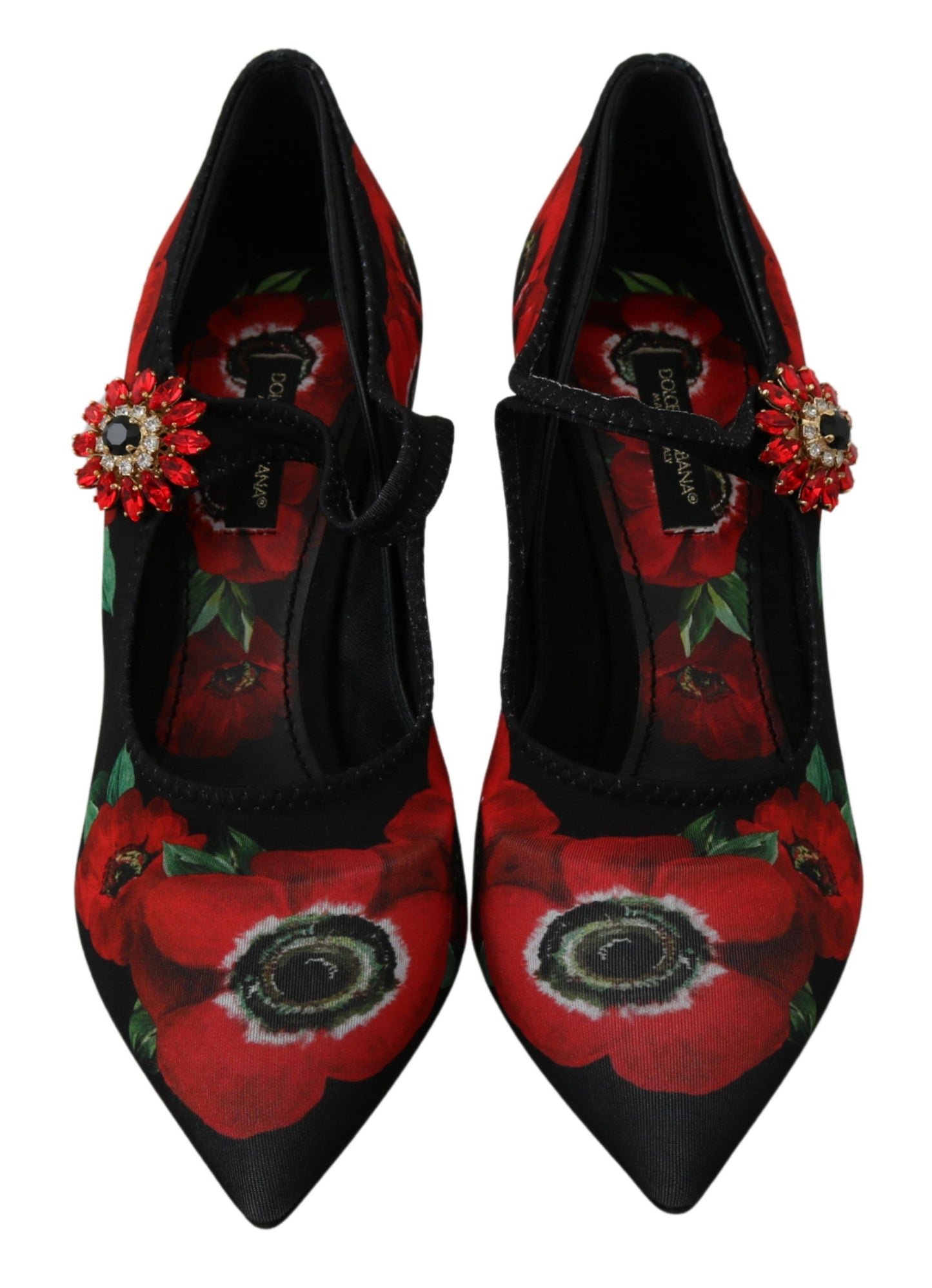 Dolce &amp; Gabbana Floral Mary Janes Pumps med krystaldetaljer