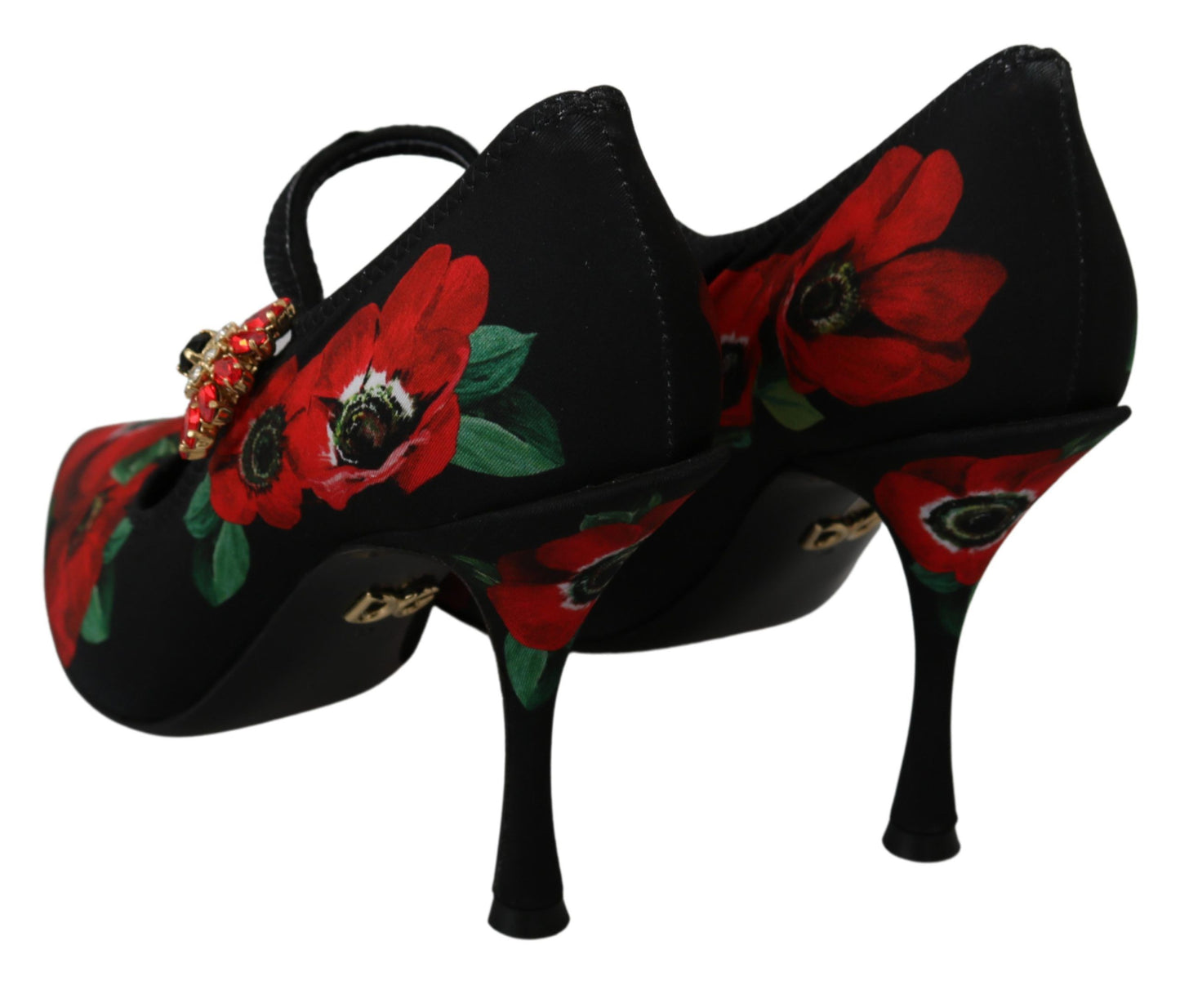 Dolce &amp; Gabbana Floral Mary Janes Pumps med krystaldetaljer