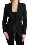 Dolce & Gabbana elegant sort brokade enkeltradet blazer