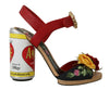 Dolce & Gabbana flerfarvede blomstrede krystaludsmykkede sandaler