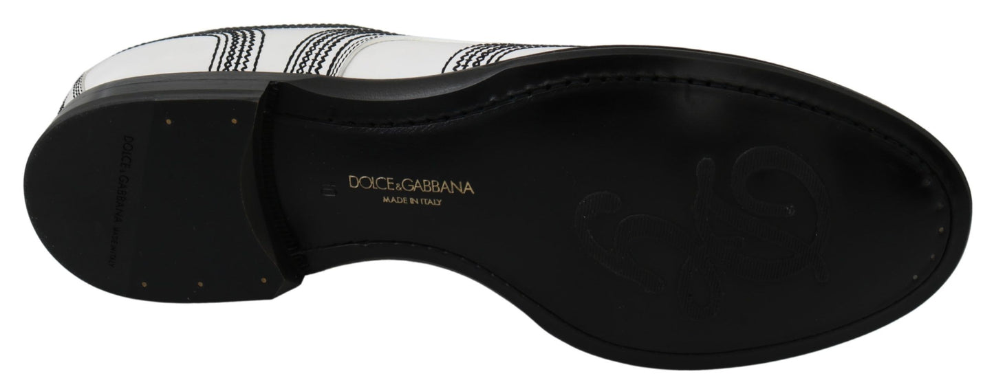 Dolce &amp; Gabbana elegante hvide derbysko i læder