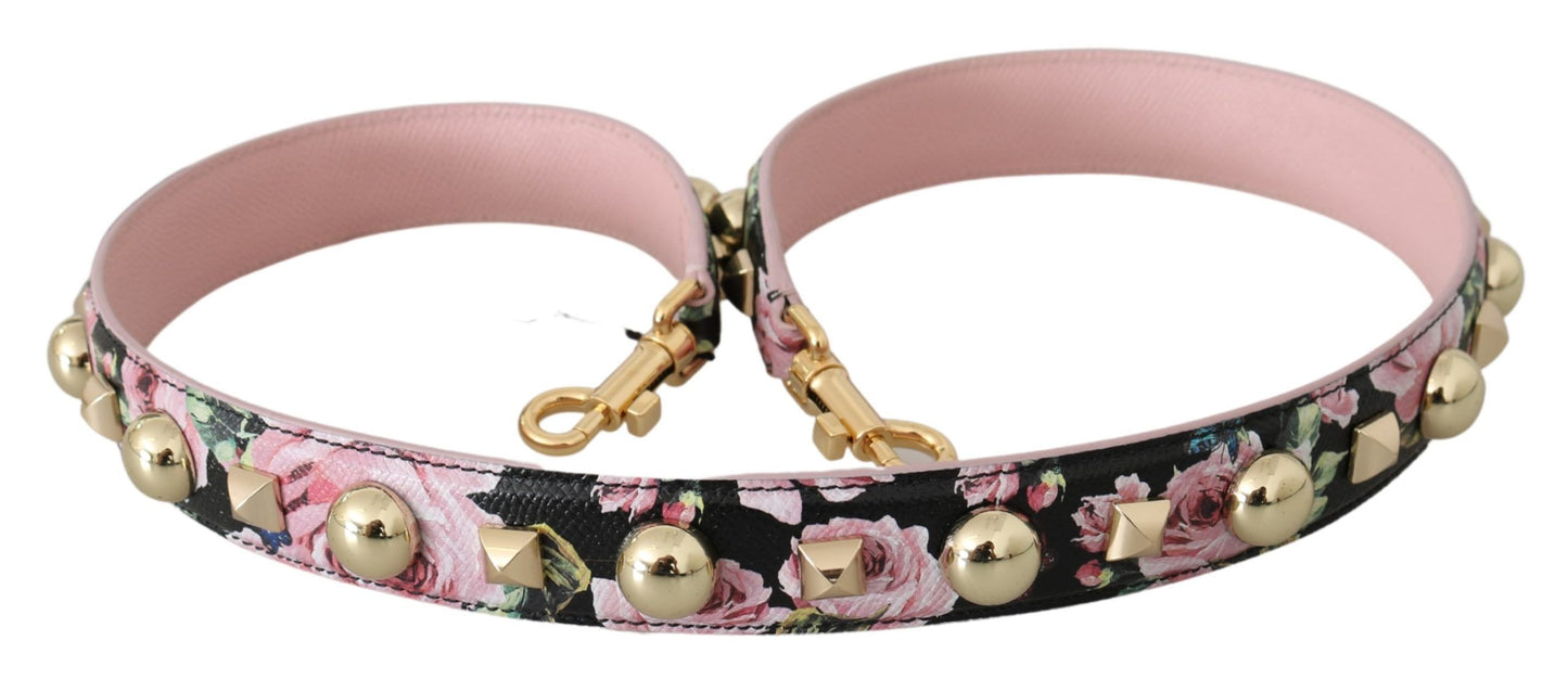 Dolce &amp; Gabbana Elegant blomstret læder skulderrem