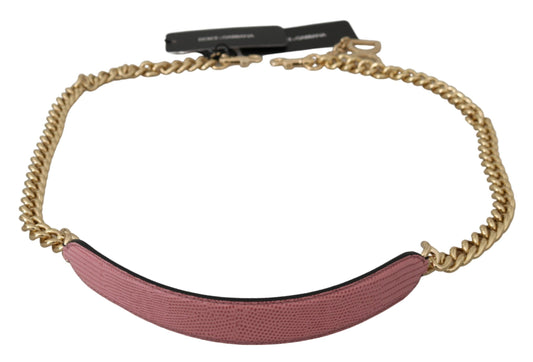 Dolce &amp; Gabbana elegant pink guld læder skulderrem