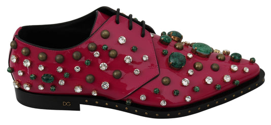 Dolce &amp; Gabbana pantofi patenți cu cristal fuchsia roz