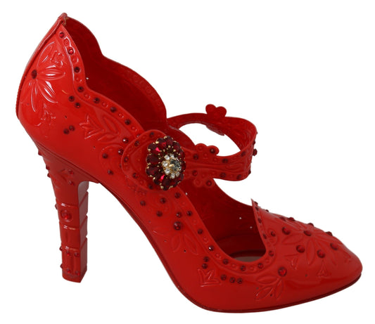 Dolce &amp; Gabbana Pumps Chic Red Crystal Cinderella