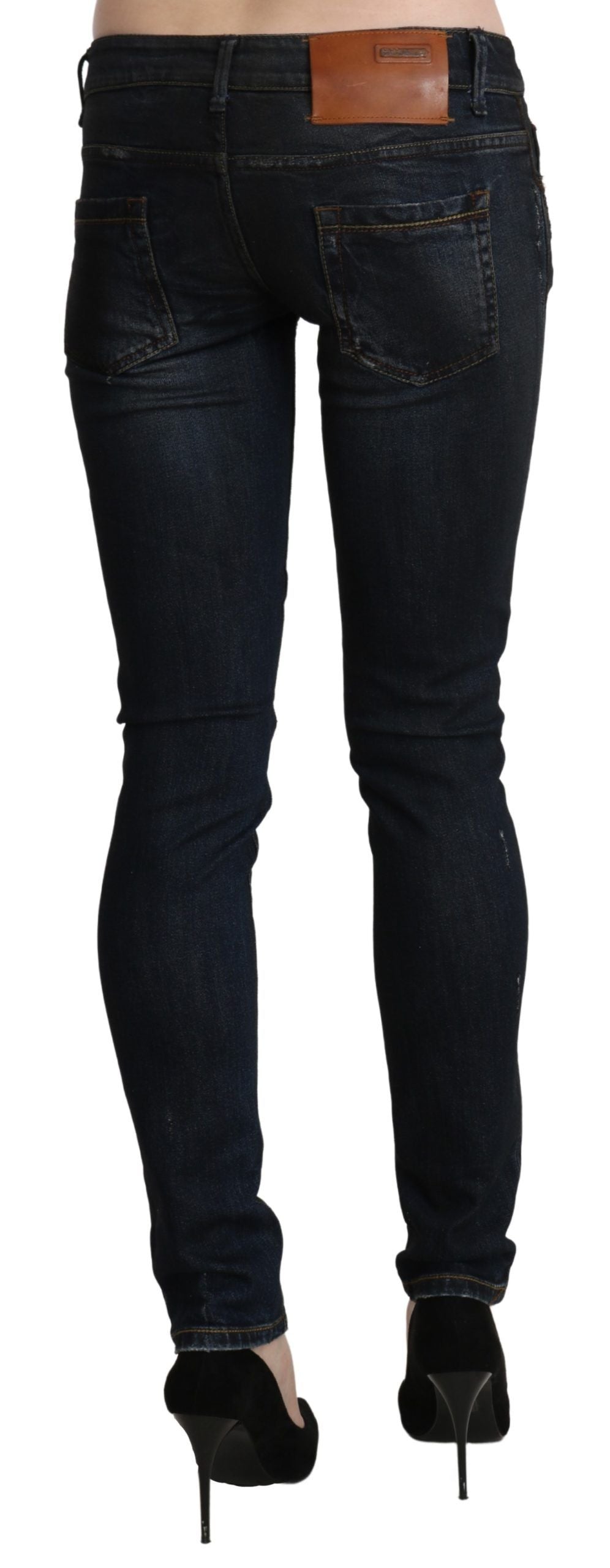 Acht slanke sorte vaskede skinny jeans