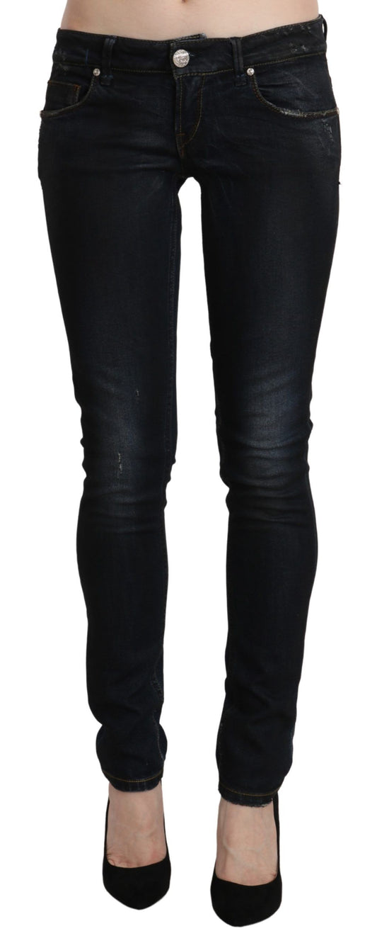 Acht slanke sorte vaskede skinny jeans