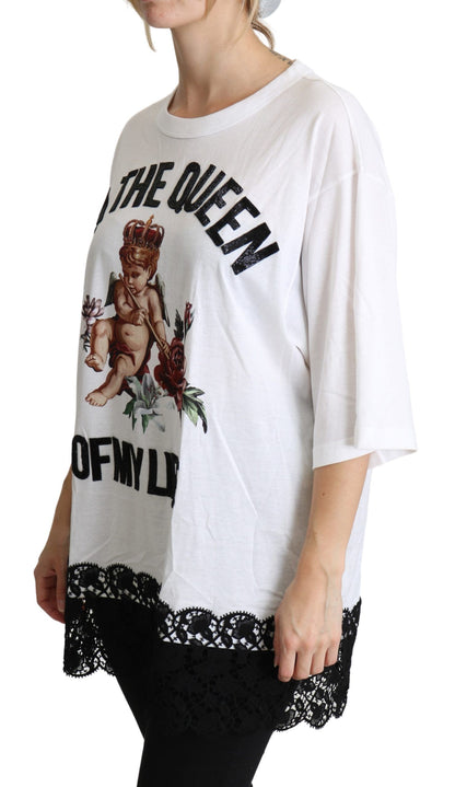 Dolce &amp; Gabbana Elegant Hvid T-shirt i Bomuldsblanding