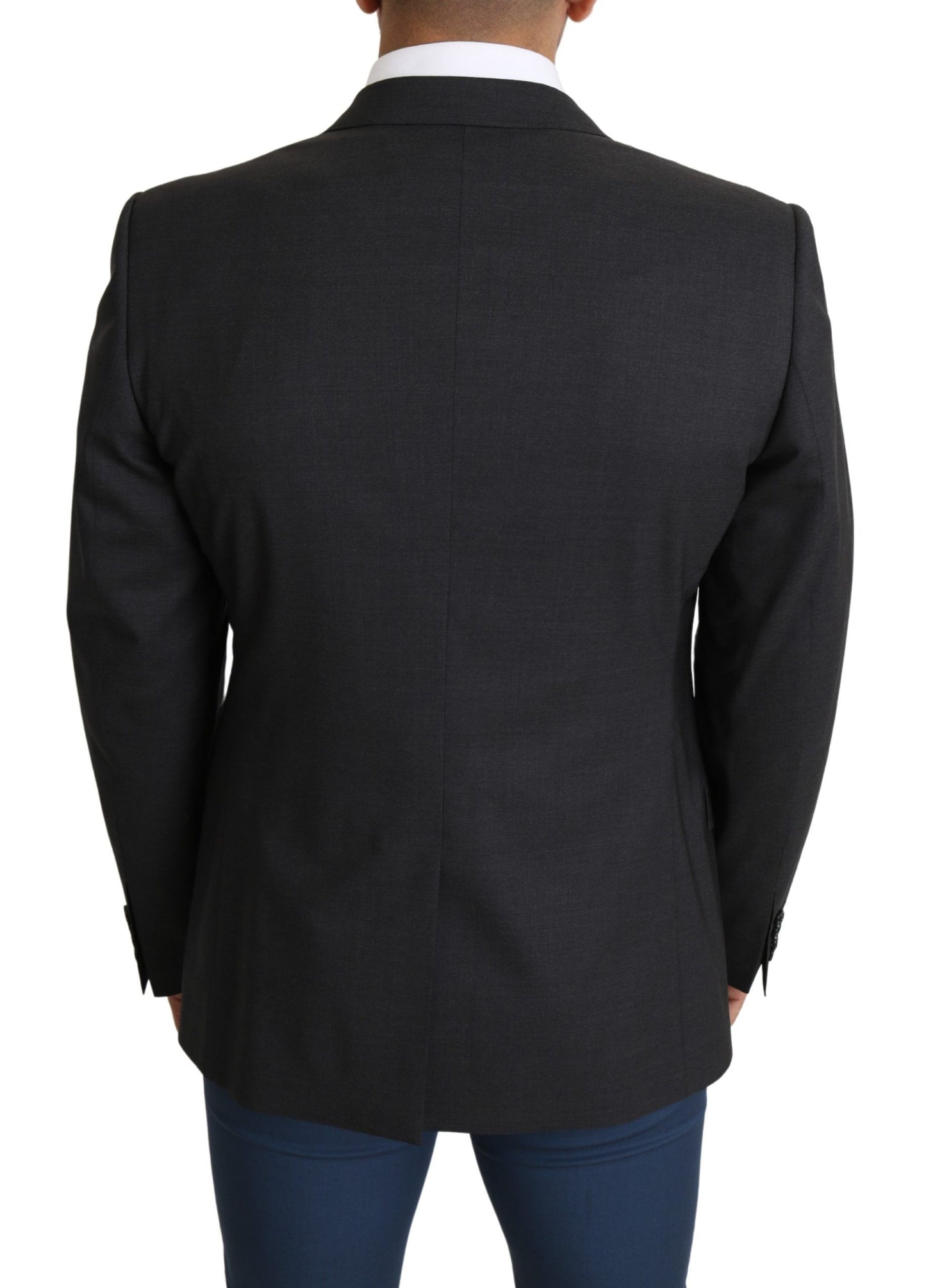 Dolce &amp; Gabbana elegant grå uldsilkeblanding Slim Fit Blazer