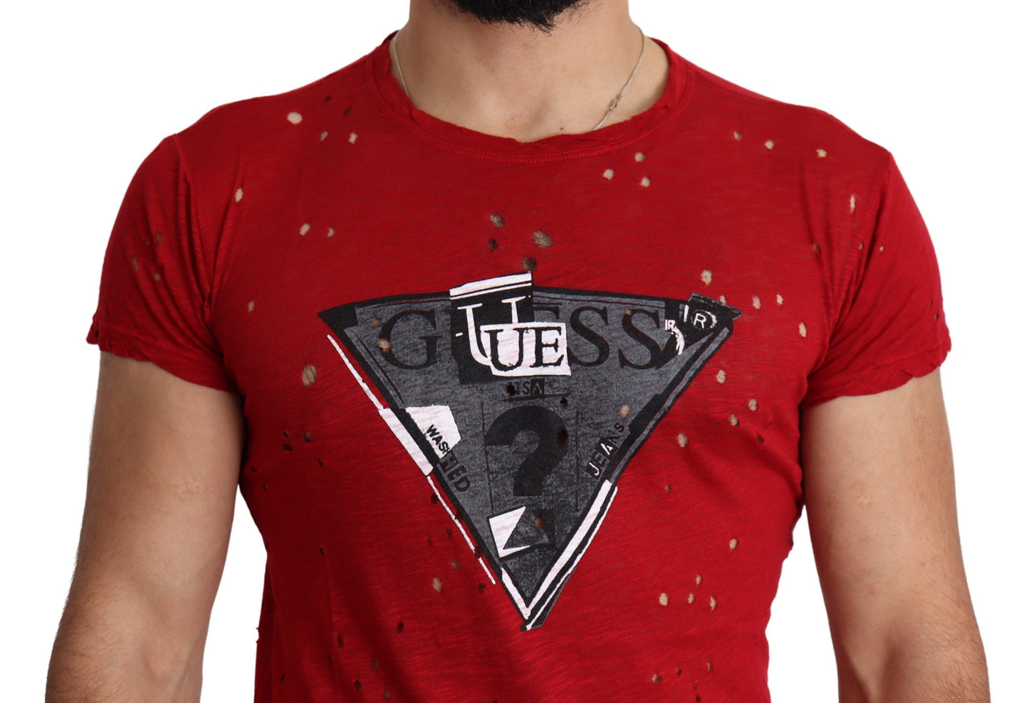 Guess Radiant Red Bomuld T-shirt perfekt til hverdagsstil