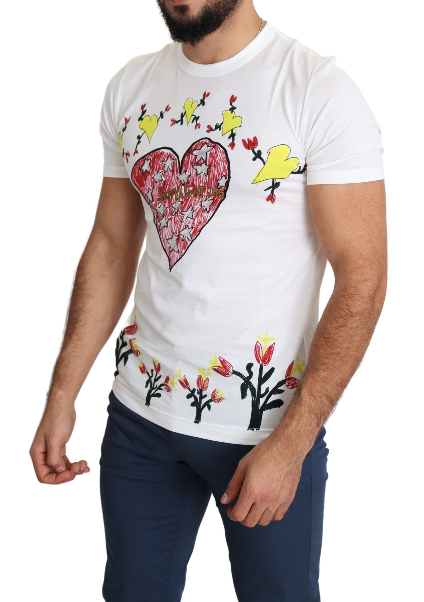 Dolce &amp; Gabbana Chic Saint Valentine T-shirt med rund hals