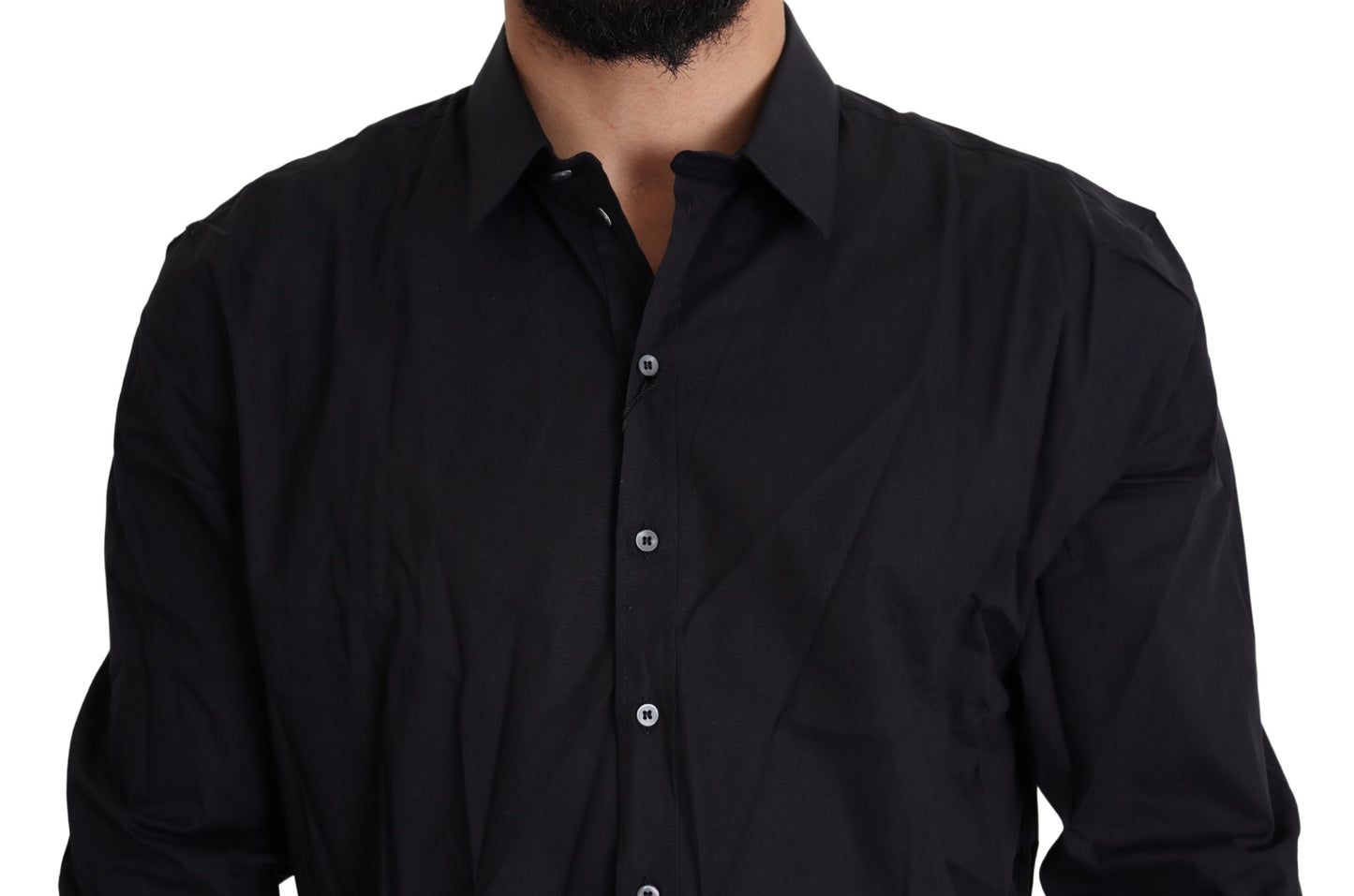 Dolce &amp; Gabbana Elegant Slim Fit Black Dress Shirt