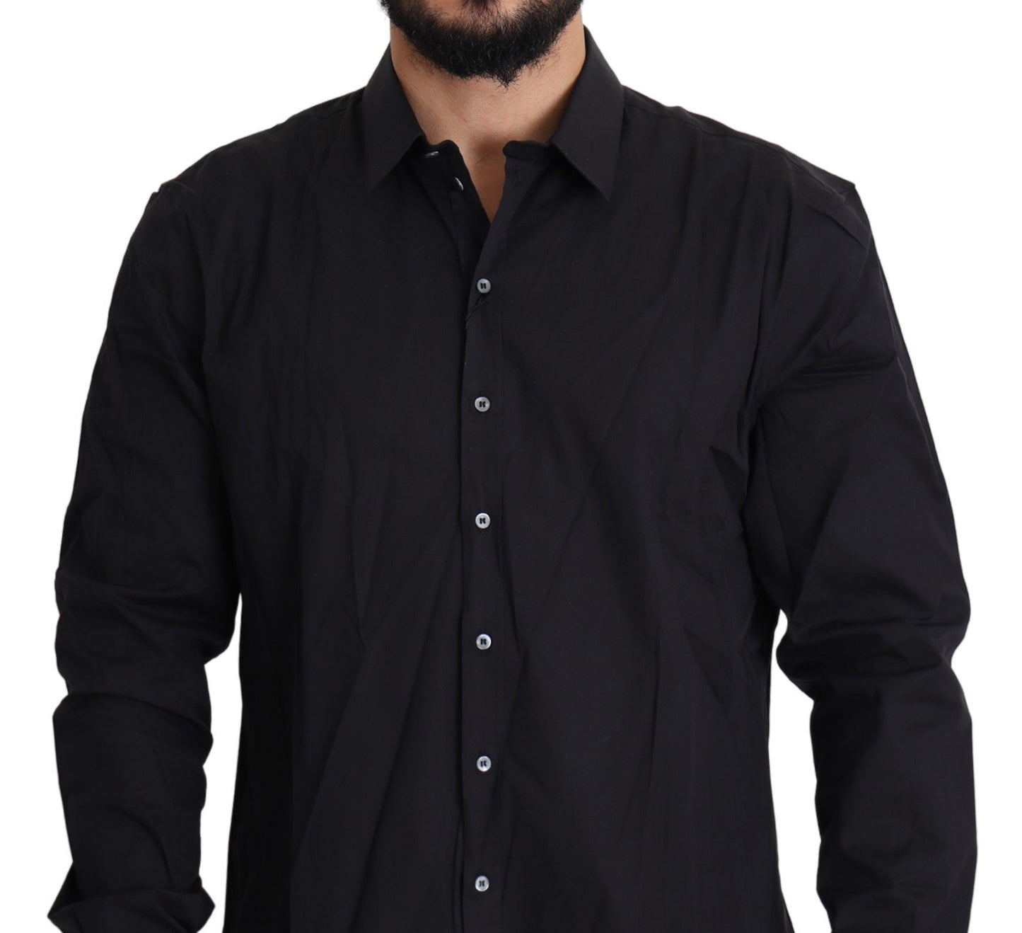 Dolce &amp; Gabbana Elegant Slim Fit Black Dress Shirt