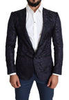 Dolce & Gabbana Elegant Silk Blend Martini Blazer i Blå