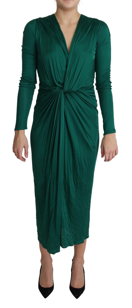 Dolce &amp; Gabbana Emerald Elegance Bodycon Midi-kjole