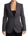 Dolce & Gabbana Elegant Grey Stretch Wool Blazer